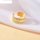 14K gold stitching oval interlocking open ring female niche titanium steel index finger ringpicture9