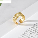 14K gold stitching oval interlocking open ring female niche titanium steel index finger ringpicture10