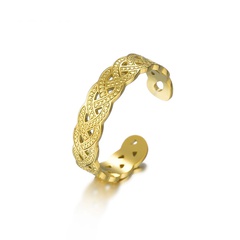 14k gold hollow carved open ring titanium steel index finger adjustment ring
