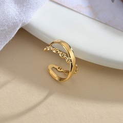 Mode-Schweinnasenschnalle, die einen offenen, verstellbaren Ring aus 14 Karat Gold aus Titanstahl näht