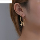 fashion Cshaped cross earrings black diamonds titanium steel earringpicture9