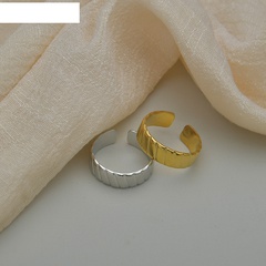 Niche simple twill open ring female titanium steel fashion adjustable ring