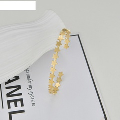 simple plated 14K gold star bracelet opening adjustable titanium steel C-shaped bracelet