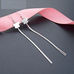 fashion long butterfly tassel s925 silver ear hook simple earrings