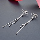 fashion geometric s925 silver bow long tassel earrings wholesalepicture6