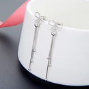 fashion geometric s925 silver bow long tassel earrings wholesalepicture8