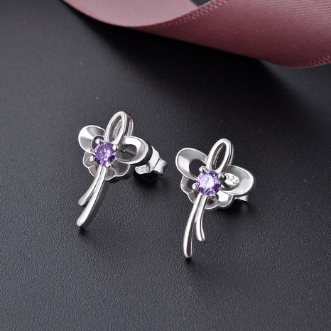 fashion popular zircon s925 silver hollow butterfly earrings wholesale's discount tags