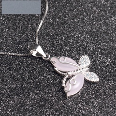 Korean version fashion necklace accessories S925 silver diamond creative butterfly pendant