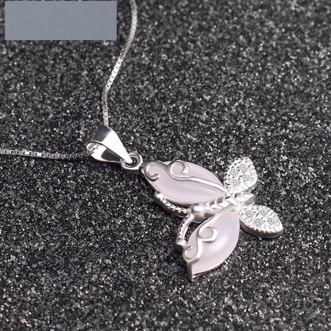 Kreativer Schmetterlingsanhänger des koreanischen Versionsart- und weisehalskettenzusätze S925 des silbernen Diamanten's discount tags
