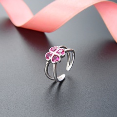 Wholesale simple style Korean s925 silver crystal jewelry ladies open ring