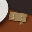 Simple Fashion Hollow Flower Asymmetrical Copper Long Earringspicture6