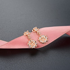 fashion geometric s925 silver zircon flower earrings