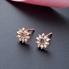 fashion s925 sterling silver inlaid zircon flower earrings wholesale