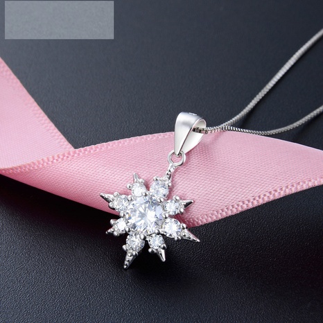 arbeiten Sie Schneeflocke voller silberner Halskette des Diamantanhängers S925 eingelegten Zirkonanhänger um's discount tags