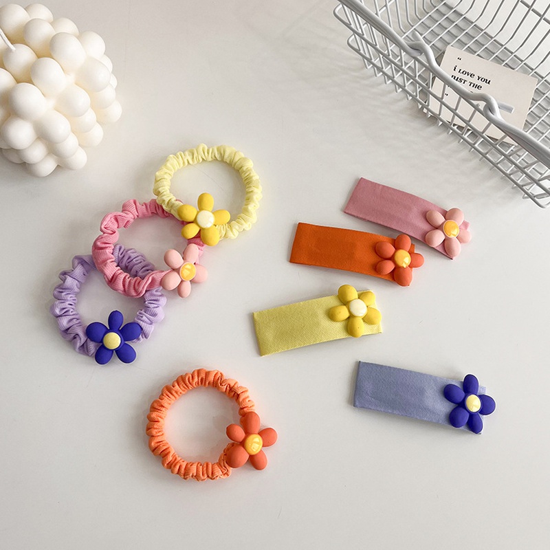 fashion sweet flower hair ring hair clip cute rubber band hair accessories  NHMS612143
