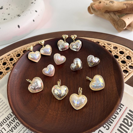 simple mermaid laser pearl heart fashion drop earrings's discount tags