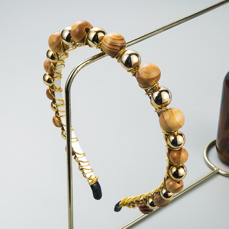 Diadema de perlas de metal de tendencia de color de contraste vintage al por mayor's discount tags