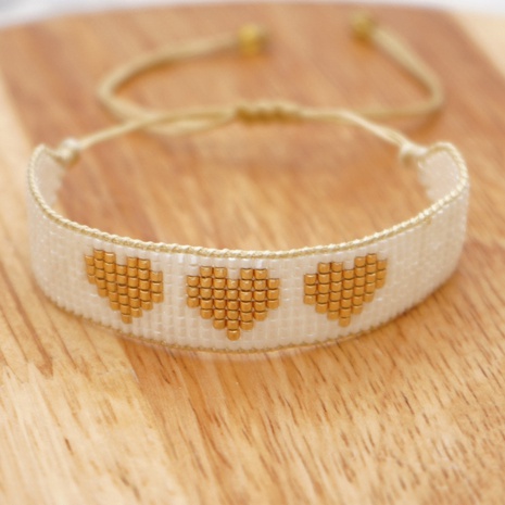 Miyuki tissage de perles de riz pur bijoux simple style ethnique bracelet large coeur's discount tags