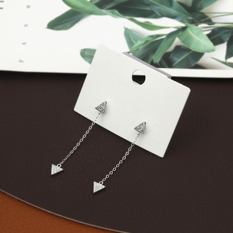 Einfache geometrische Diamant-Kupfer-Langkettenohrringe's discount tags