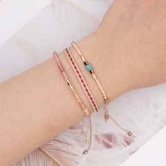 retro ribbon bracelet miyuki glass beads beaded contrast color bracelet