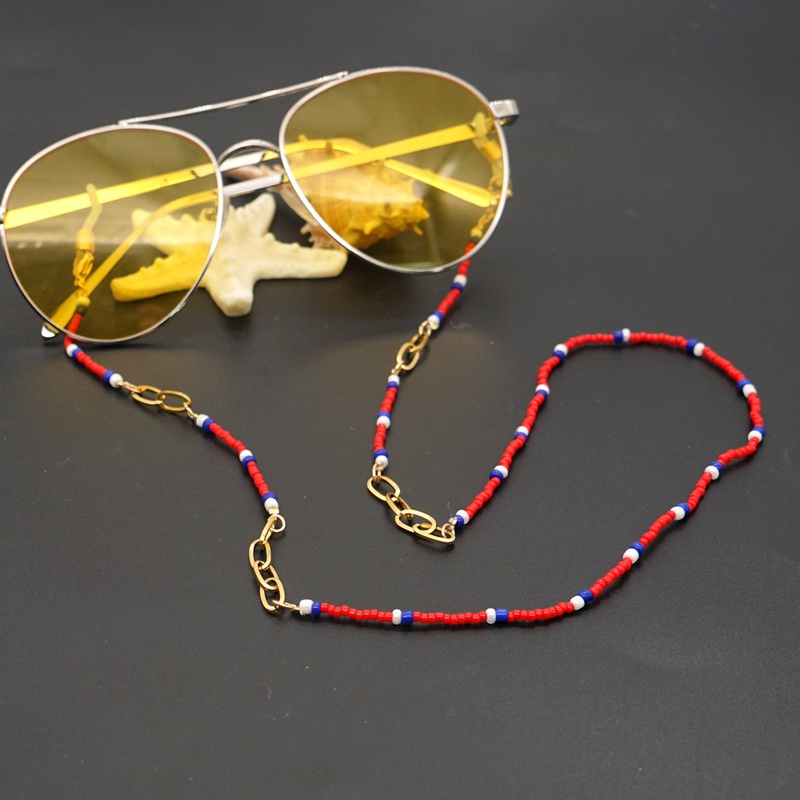 glass beads buckle glasses chain multilayer small bracelet clothing necklace