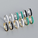 fashion contrast color s925 silver oil drop hoop earringspicture6