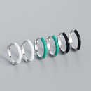 fashion contrast color s925 silver oil drop hoop earringspicture7