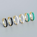 fashion contrast color s925 silver oil drop hoop earringspicture8