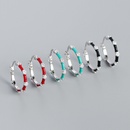 vintage s925 silver geometric bamboo section zircon enamel color drop earringspicture8