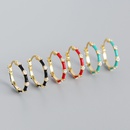 vintage s925 silver geometric bamboo section zircon enamel color drop earringspicture9