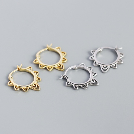 retro s925 silver hollow pattern geometric earrings wholesale's discount tags