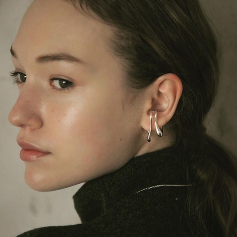 Retro ear clip geometric simple exquisite metal ear bone clip ear jewelry's discount tags