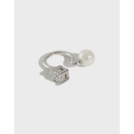 Korean version S925 silver fashion simple micro-inlaid zircon ear clip ear buckle's discount tags