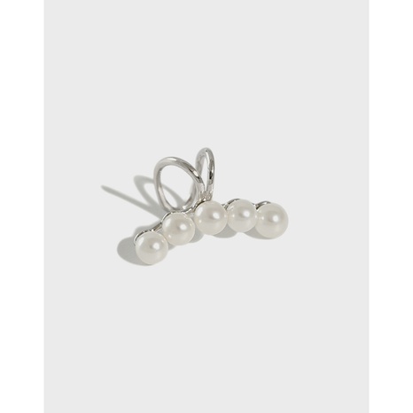 Version coréenne S925 argent lignes géométriques simples coquille perles oreille clip boucles d'oreilles's discount tags