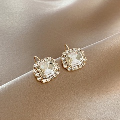 simple geometric earrings fashion full diamond earrings alloy ear hook