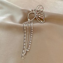 simple butterfly earrings long tassel earring full diamond pearl alloy ear hangingpicture1