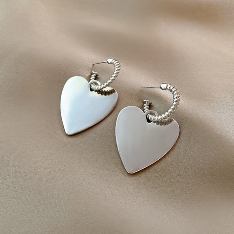 fashion simple heart-shaped earrings retro earring alloy ear hook's discount tags