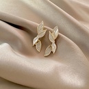 fashion leaf earrings full diamond drop oil earrings alloy earringpicture6
