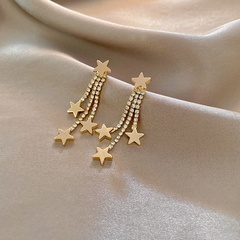 simple tassel star earrings fashion zircon earrings copper ear jewelry