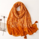 Simple fashion scarf ladies orange cashew flower tassel scarf shawlpicture1