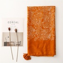 Simple fashion scarf ladies orange cashew flower tassel scarf shawlpicture2