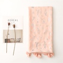 Simple fashion scarf ladies solid color pink hot silver small flower tassel scarf shawlpicture7