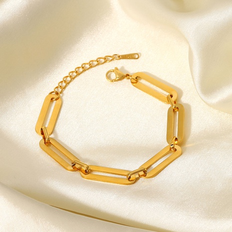 fashion stainless steel hollow chain rectangular bracelet's discount tags