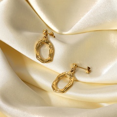 fashion titanium steel simple hollow earrings 14k gold-plated earrings jewelry