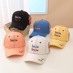 Double smile embroidery line baseball cap children's spring and autumn sunshade baseball cap