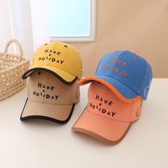 simple holiday letter baseball cap children's spring new 4-10 years old boys and girls sun hats