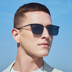 Retro nylon polarized sunglasses men's business casual square sunglasses