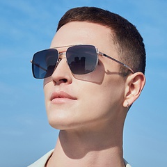 Nylon polarized sunglasses men's business casual large-frame sunglasses
