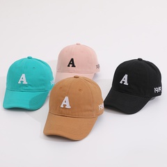 Korean fashion A letter baseball cap 2022 spring new curved brim children's hat