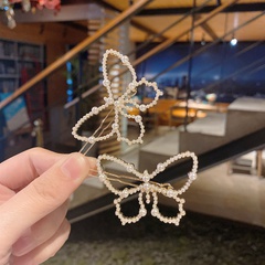 Einfache nachgemachte Perlenmode-Schmetterlings-Haarnadel-Retro-Haarspangen-Kopfbedeckung